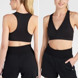 INTERVAL Recharge Racerback Yoga Sports Bra V Neck Removable Padded Large NWOT